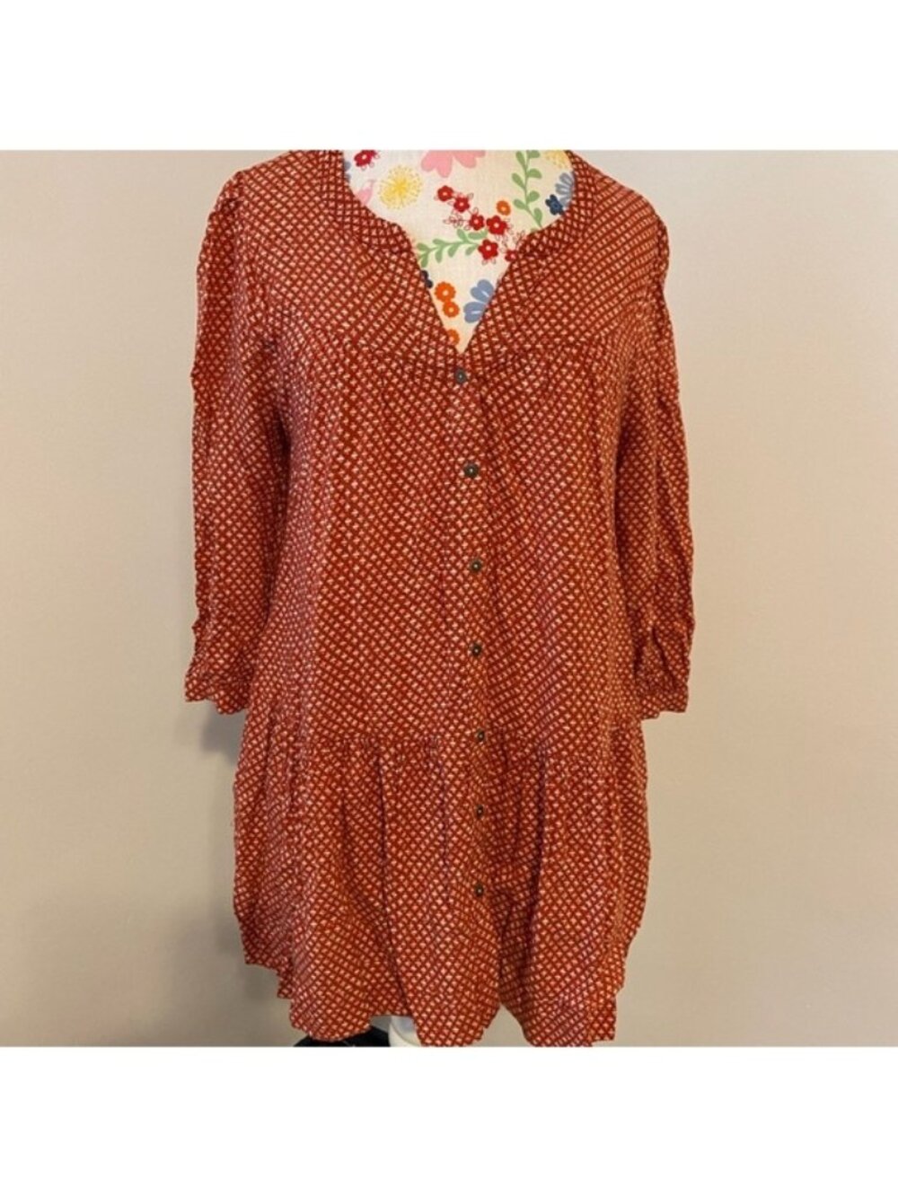 HOLDING HORSES Red Button-Down Tunic